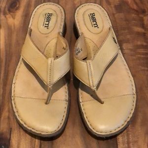Tan Born Leather Flip Flops